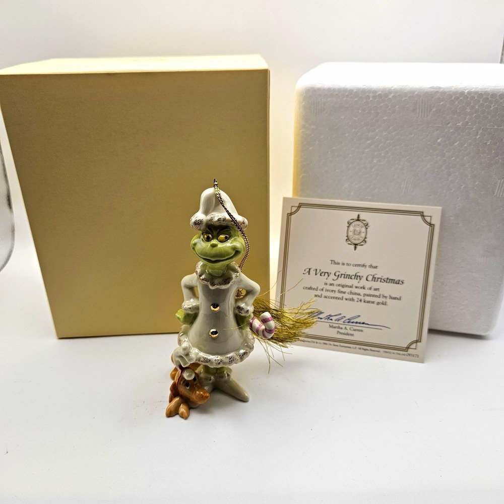 Lenox Grinch Dr. Seuss Hand Painted 'A Very Grinchy Christmas" Ornament